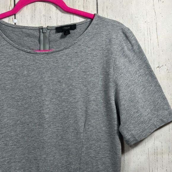 J Crew Womens Gray A Line Short Sleeves Knit Cotton Summer Minimalist Dress - Picture 4 of 15